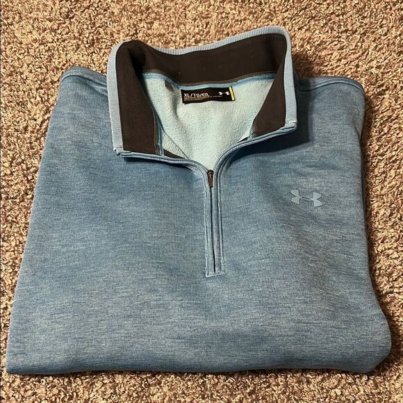 Under Armour Blue Zip Up Sweater with Athletic Design - Picture 1 of 5